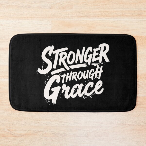 Item preview, Stronger Through Grace Bold Brush Lettering designed and sold by Verse & Vibes.