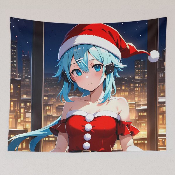 Item preview, Sinon Sword Art Online Santa Dress City Lights designed and sold by SubtextandSass.