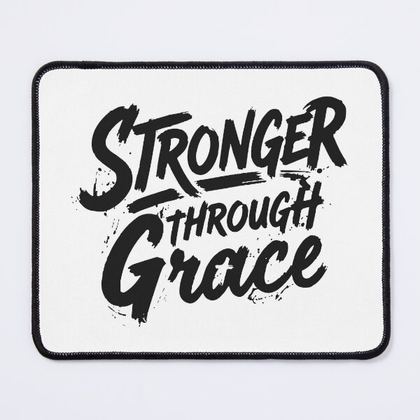 Item preview, Stronger Through Grace Bold Brush Lettering designed and sold by Verse & Vibes.