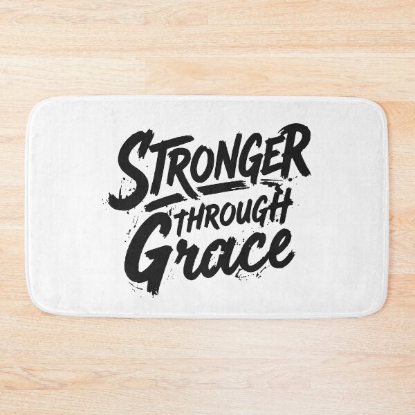 Item preview, Stronger Through Grace Bold Brush Lettering designed and sold by Verse & Vibes.