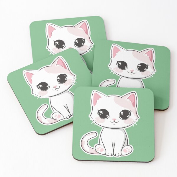 Item preview, Cute Kawaii Pastel Kitten Sticker Art designed and sold by Phongphut.
