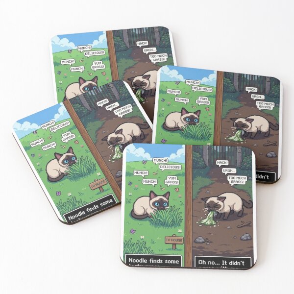 Item preview, cat eat grass cat pukes grass designed and sold by Art Arcade.