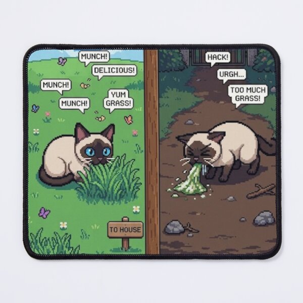 Item preview, cat eat grass cat pukes grass designed and sold by Art Arcade.