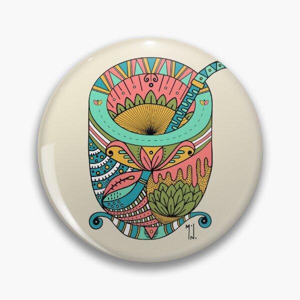 Item preview, Yerba Mate Ritual Mandala Psychedelic Folk Art designed and sold by MonoGarabato.