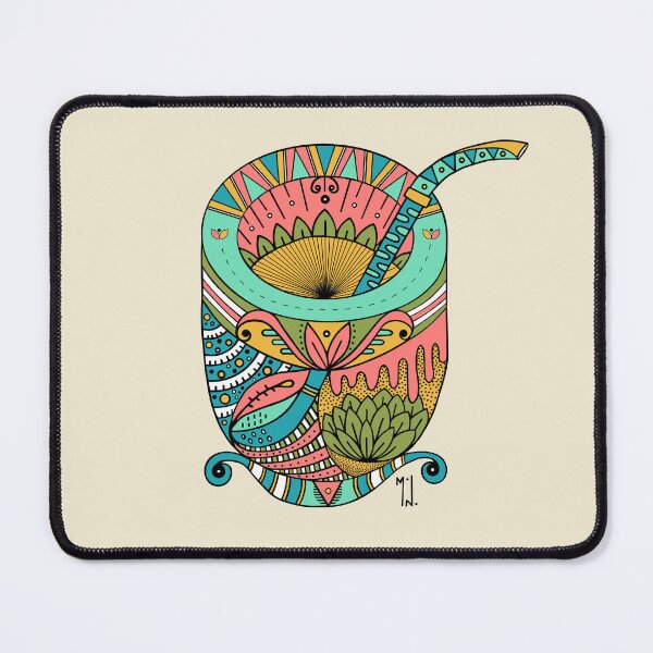 Item preview, Yerba Mate Ritual Mandala Psychedelic Folk Art designed and sold by MonoGarabato.