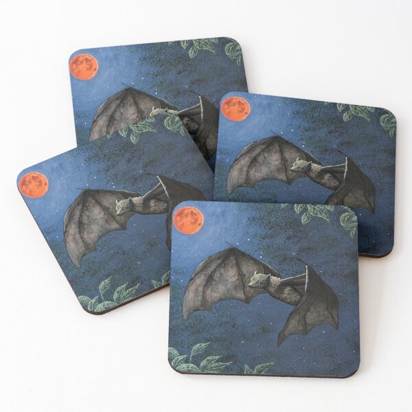 Item preview, Bat Under the Red Moon designed and sold by mysticearth.