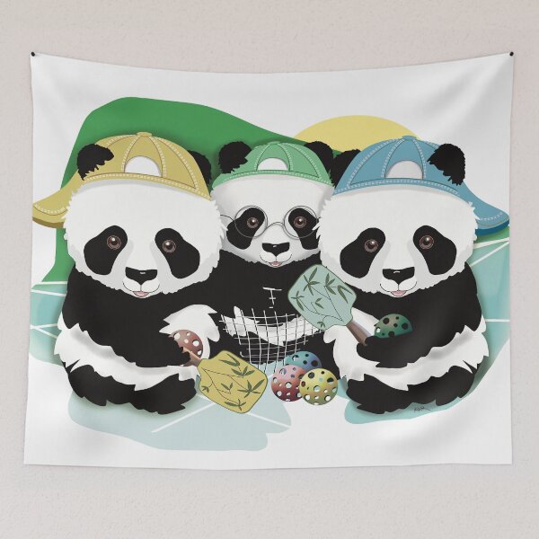 Item preview, Cute Panda Trio Pickleball Team Sports Tournament designed and sold by Karin Taylor.