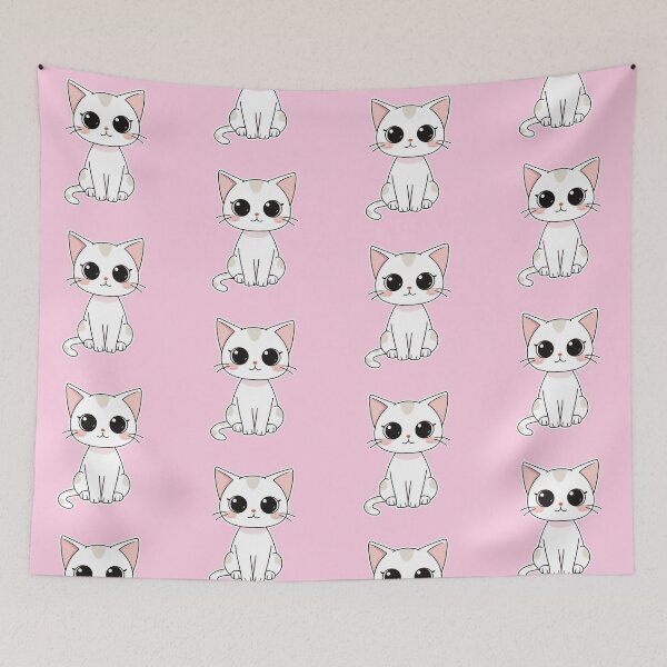 Item preview, Cute Kawaii Pastel Kitten Sticker Art designed and sold by Phongphut.