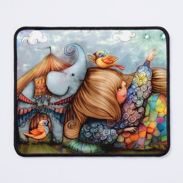 Item preview, Whimsical Fantasy Circus Elephant and Girl  designed and sold by Karin Taylor.