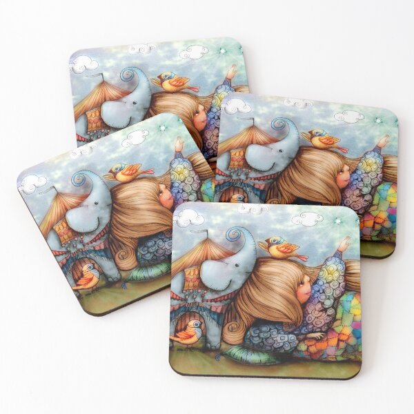 Item preview, Whimsical Fantasy Circus Elephant and Girl  designed and sold by Karin Taylor.