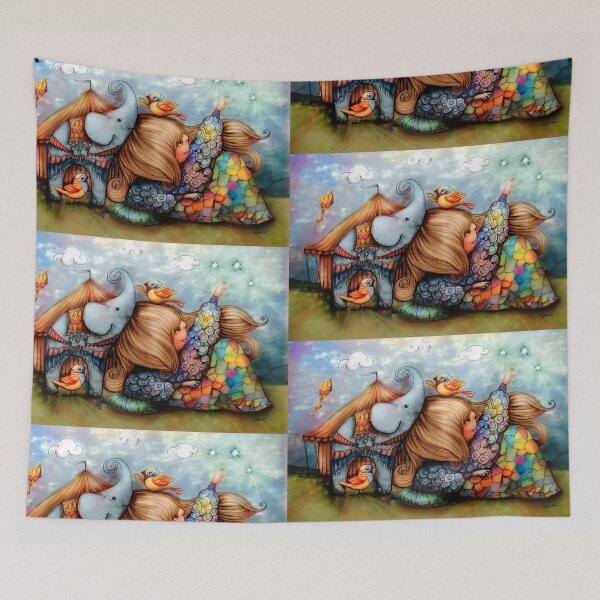 Item preview, Whimsical Fantasy Circus Elephant and Girl  designed and sold by Karin Taylor.
