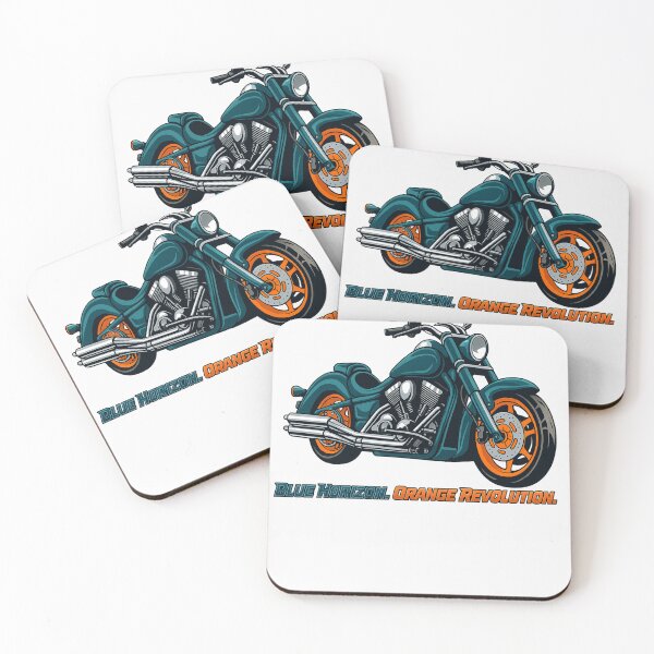 Item preview, Blue Horizon Orange Revolution Cruiser Motorcycle Graphic | Custom Chopper Bike Illustration | Vintage Biker| Motorcycle  designed and sold by Akseries.