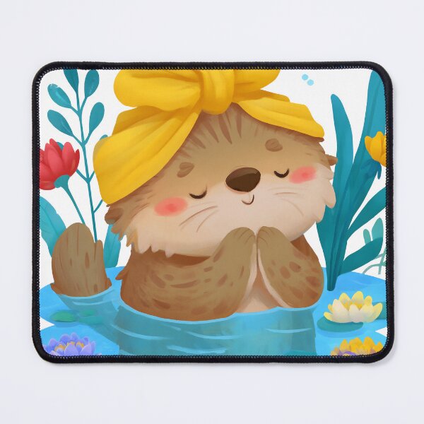 Item preview, Cute Sea Otter with Yellow Bow in Water Sticker designed and sold by AMIDATORA.