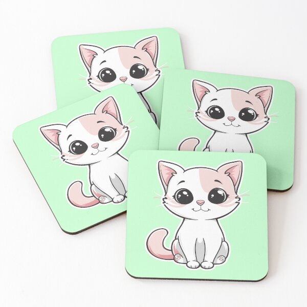 Item preview, Cute Kawaii Pastel Kitten Sticker Art designed and sold by Phongphut.