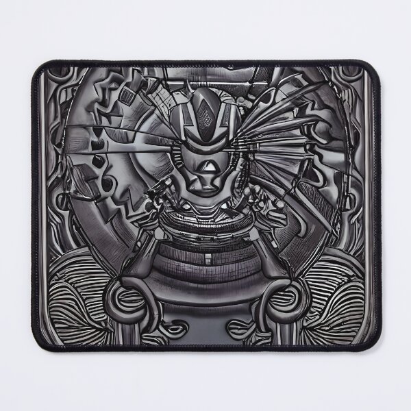 Item preview, Dark Biomechanical Samurai General Diamond Visor Spider Pauldron Celtic Portrait Art designed and sold by YugenWorkshop.