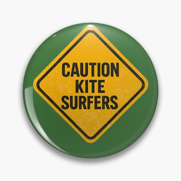 Item preview, Green Caution Kite Surfers Vintage Beach Warning Sign designed and sold by Islabonita..