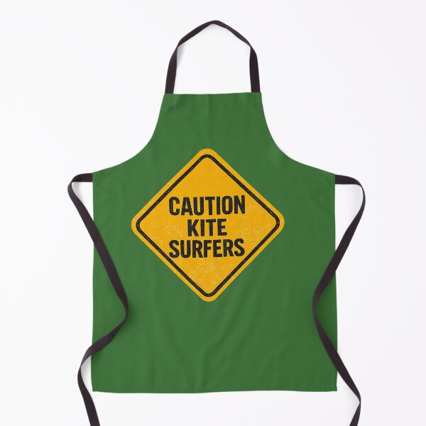 Item preview, Green Caution Kite Surfers Vintage Beach Warning Sign designed and sold by Islabonita..