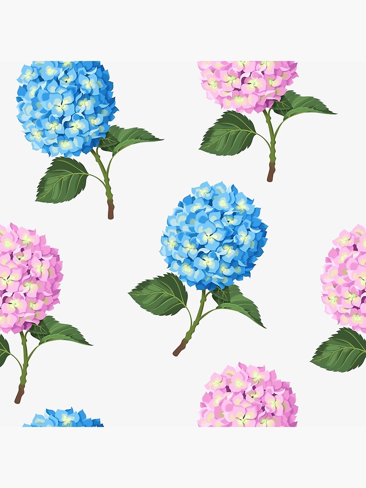 Lámina rígida «Flores De Hortensia, Pintura De Flores» de newburyboutique |  Redbubble