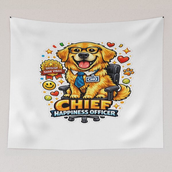 Item preview, Chief Happiness Officer Funny Golden Retriever Office Dog Lover Gift designed and sold by ClaussShop.