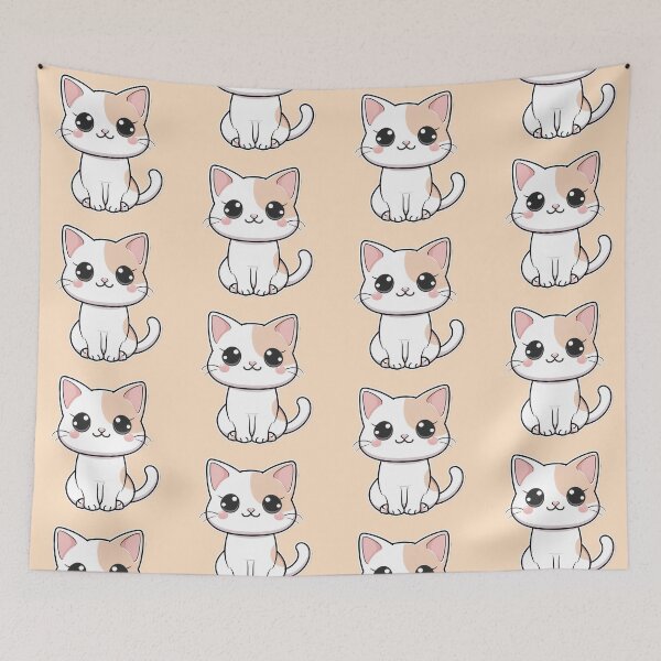 Item preview, Cute Kawaii Pastel Kitten Sticker Art designed and sold by Phongphut.