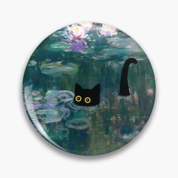 Item preview, Monet Cat in Water Lilies Pond designed and sold by PurrfectHome.
