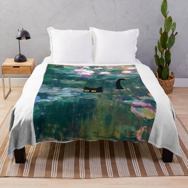 Item preview, Monet Cat in Water Lilies Pond designed and sold by PurrfectHome.