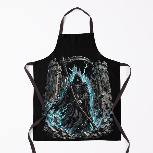 Item preview, Grim Reaper Guarding Broken Gates Under Teal Lightning designed and sold by Tong4130.