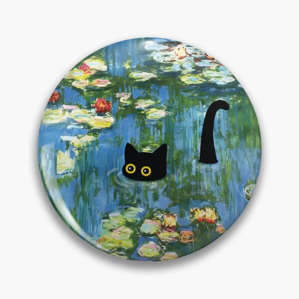 Item preview, monet cat in water lilies pond designed and sold by PurrfectHome.