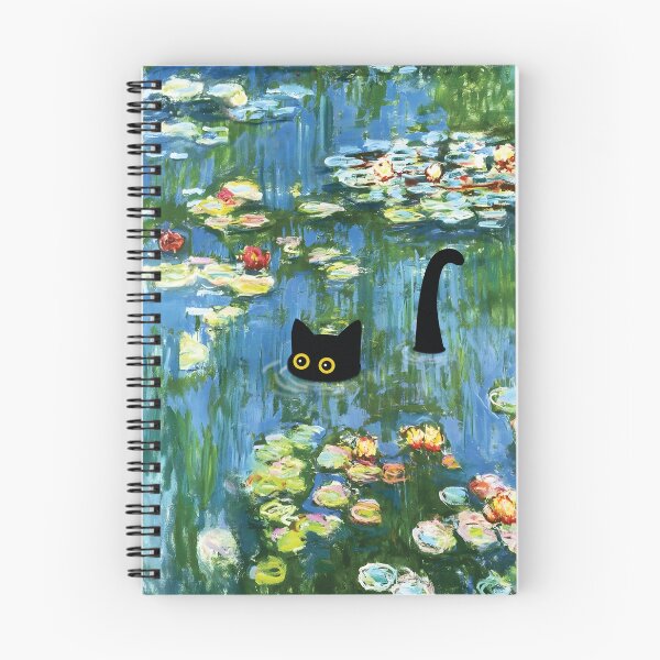 Item preview, monet cat in water lilies pond designed and sold by PurrfectHome.