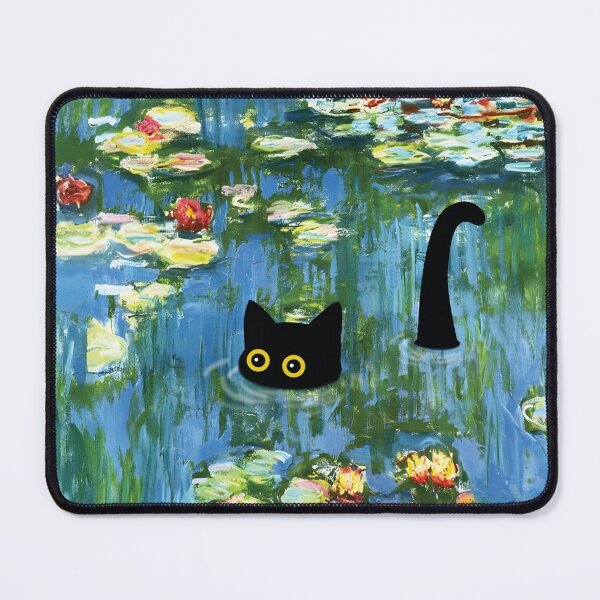 Item preview, monet cat in water lilies pond designed and sold by PurrfectHome.