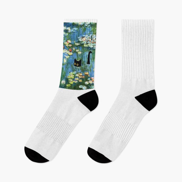 Item preview, monet cat in water lilies pond designed and sold by PurrfectHome.