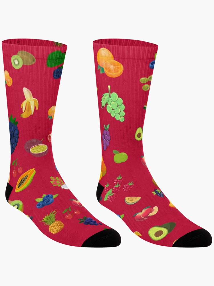 Thumbnail 3 of 5, Socks, fruit pattern designed and sold by InkByDP.