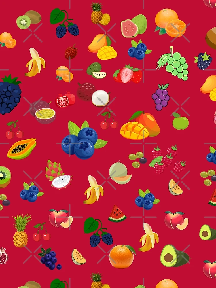 Thumbnail 3 of 3, Scarf, fruit pattern designed and sold by InkByDP.