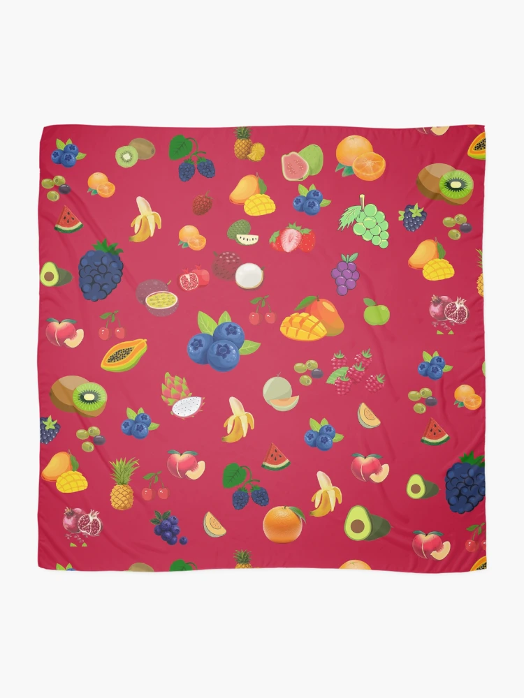 Thumbnail 2 of 3, Scarf, fruit pattern designed and sold by InkByDP.