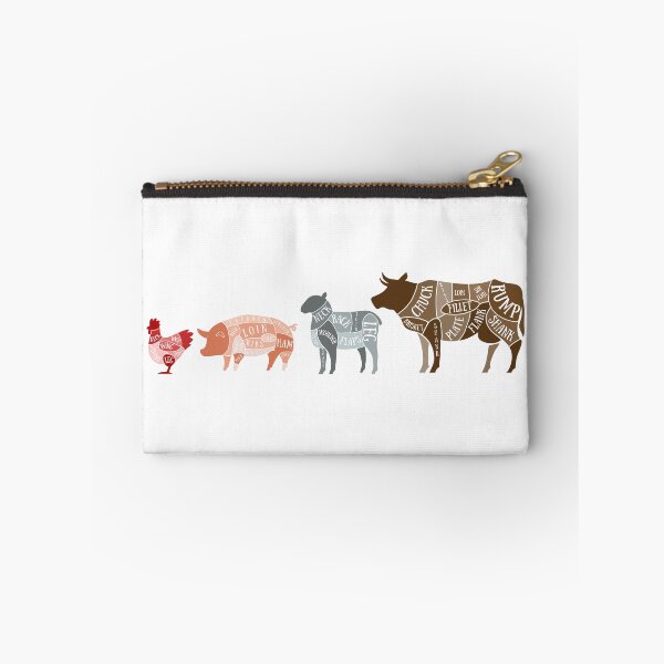 Item preview, Butcher Chart Sticker Shirt - Chicken Pig Sheep Cow - Funny Foodie BBQ Gift designed and sold by Origami Flamingo Co.