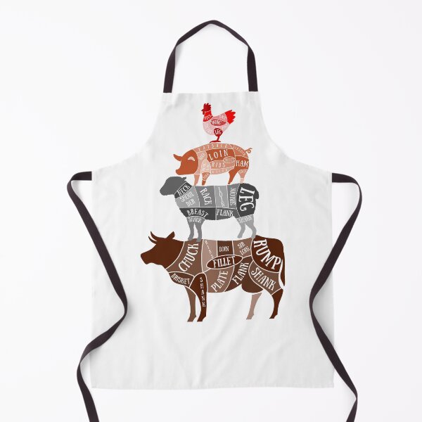 Item preview, Butcher Chart Sticker Shirt - Chicken Pig Sheep Cow - Funny Foodie BBQ Gift designed and sold by Terra Walker Design.