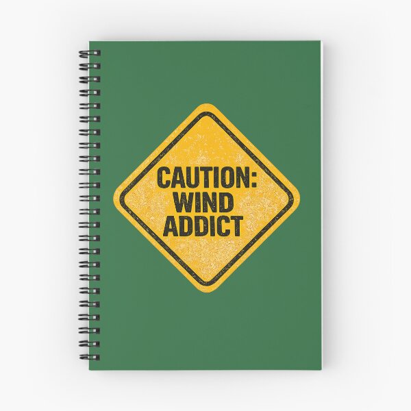 Item preview, Green Caution Wind Addict Funny Kitesurf Vintage Sign designed and sold by Islabonita..