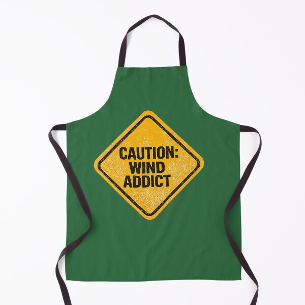 Item preview, Green Caution Wind Addict Funny Kitesurf Vintage Sign designed and sold by Islabonita..