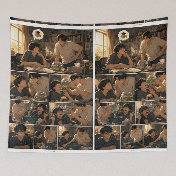 Item preview, Student Life Cozy Reading Room Comic Print designed and sold by Grafititee.