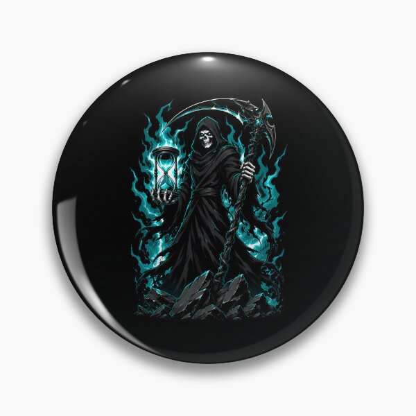 Item preview, Grim Reaper Holding Hourglass Amid Violent Teal Storm designed and sold by Tong4130.