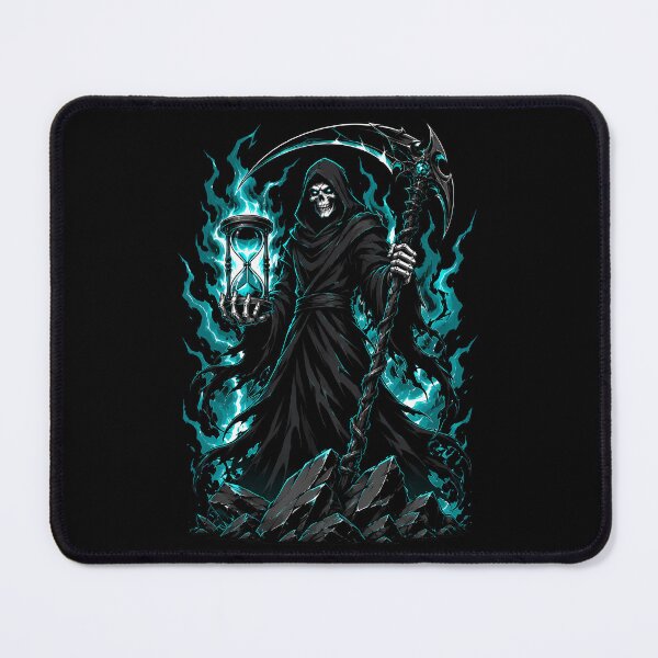 Item preview, Grim Reaper Holding Hourglass Amid Violent Teal Storm designed and sold by Tong4130.