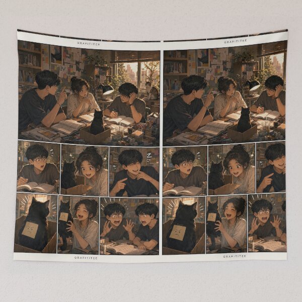 Item preview, Student Life Cozy Reading Room Comic Print designed and sold by Grafititee.