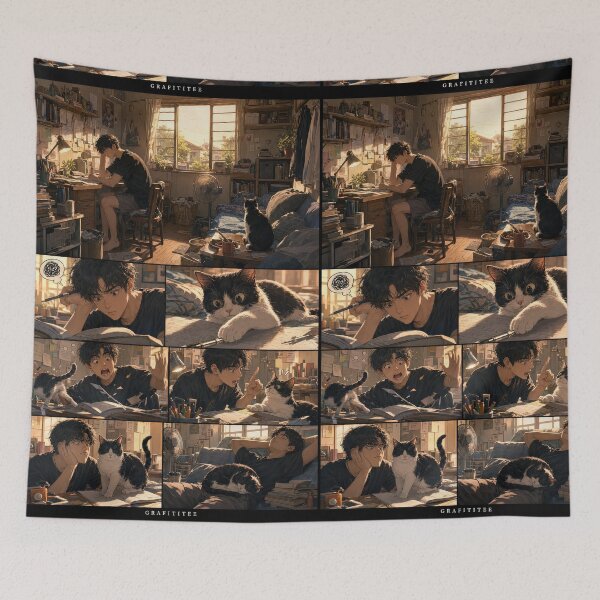 Item preview, Student Life Cozy Reading Room Comic Print designed and sold by Grafititee.