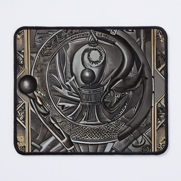 Item preview, Dark Hovering Crown Ring Chalice Orb Recaptured Celtic Panel Monochrome Art designed and sold by YugenWorkshop.