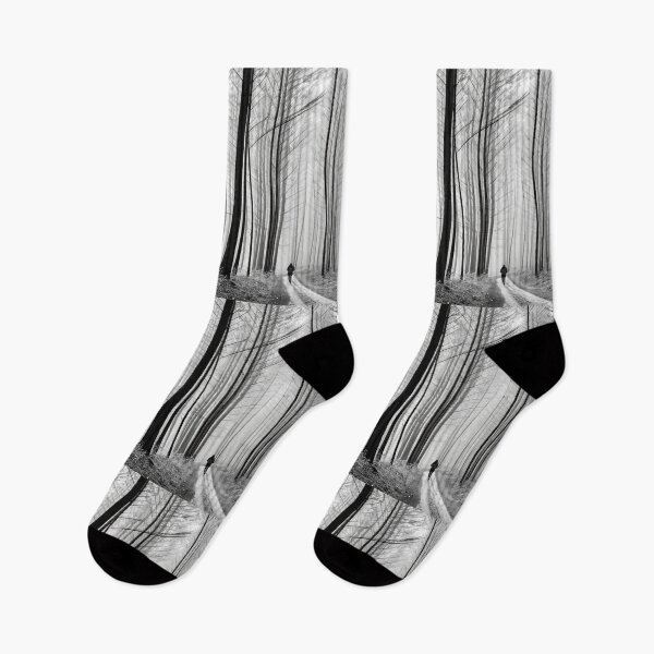 Item preview, Landscape - Lone Jogger, Minimalist Conifer Forest designed and sold by Reverso-Design.
