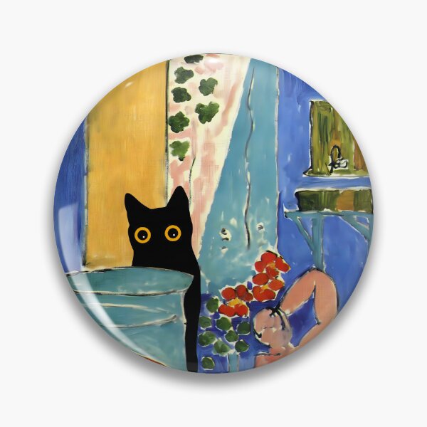 Aperçu de l'œuvre Chat avec poisson rouge et femme créée et vendue par PurrfectHome.