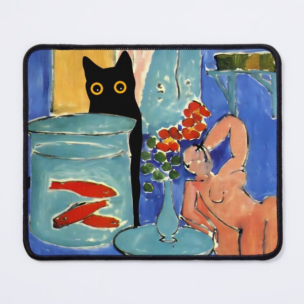 Item preview,  Cat With Red Fish and a Woman designed and sold by PurrfectHome.