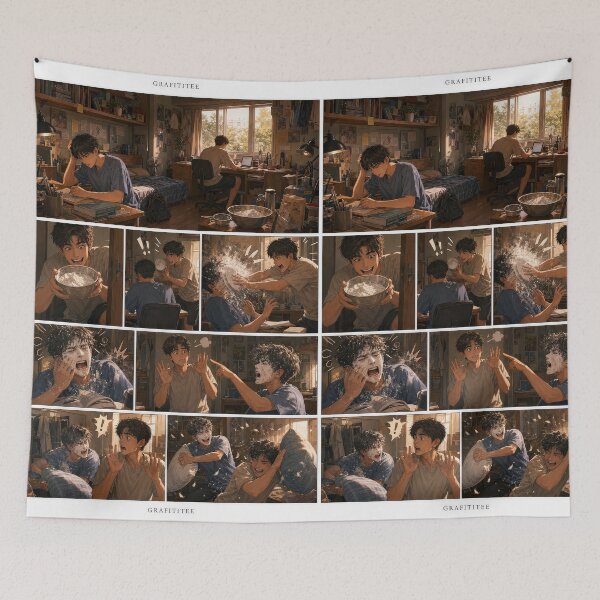 Item preview, Student Life Cozy Reading Room Comic Print designed and sold by Grafititee.