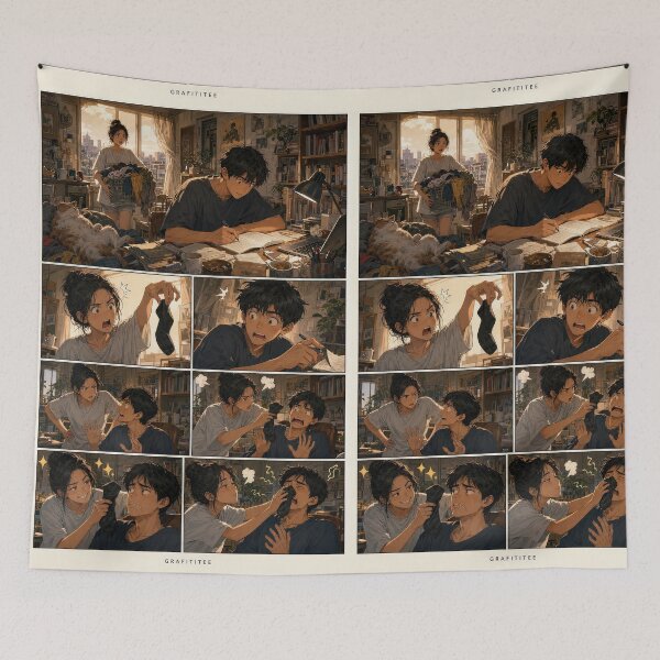 Item preview, Student Life Cozy Reading Room Comic Print designed and sold by Grafititee.