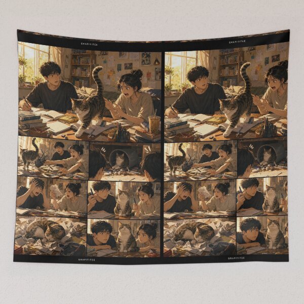 Item preview, Student Life Cozy Reading Room Comic Print designed and sold by Grafititee.